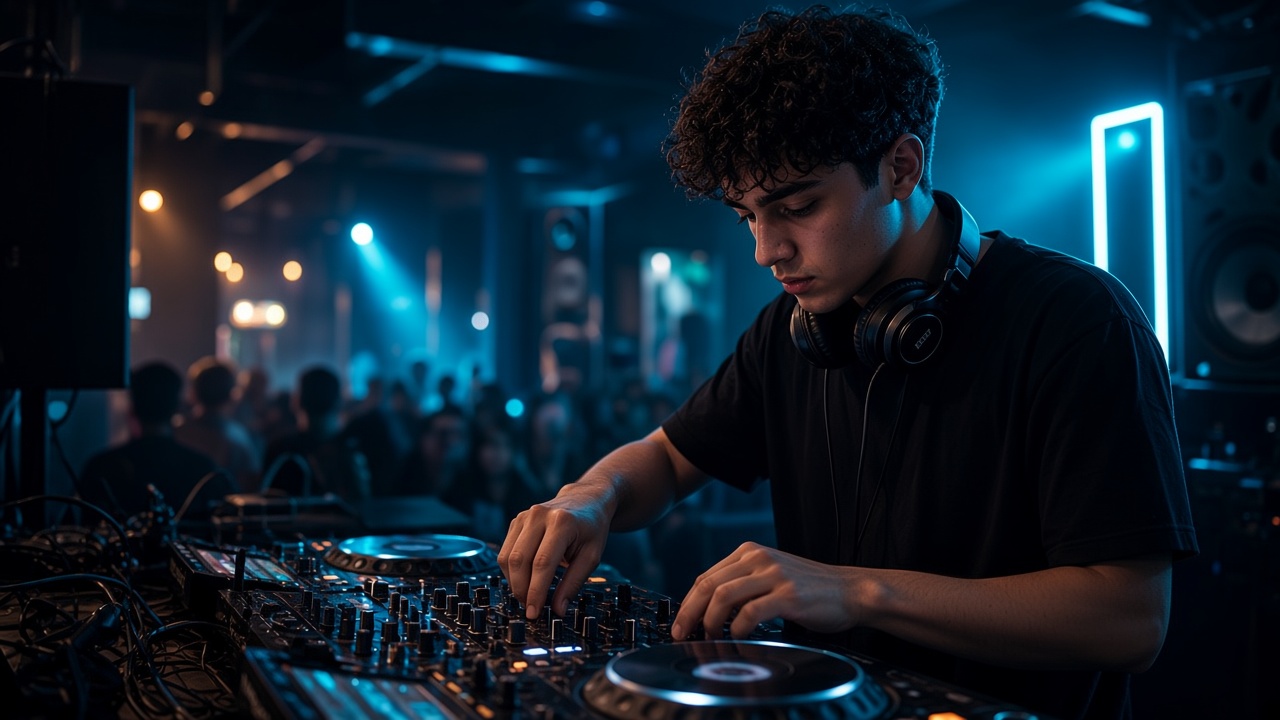 Instructor preparing a DJ School session